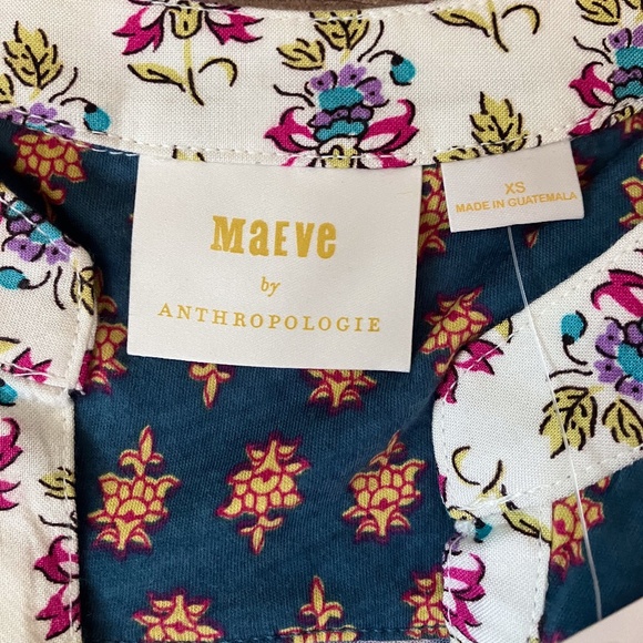 NWT - Anthro Maeve 3/4 Sleeve Floral Top XS - Picture 8 of 11